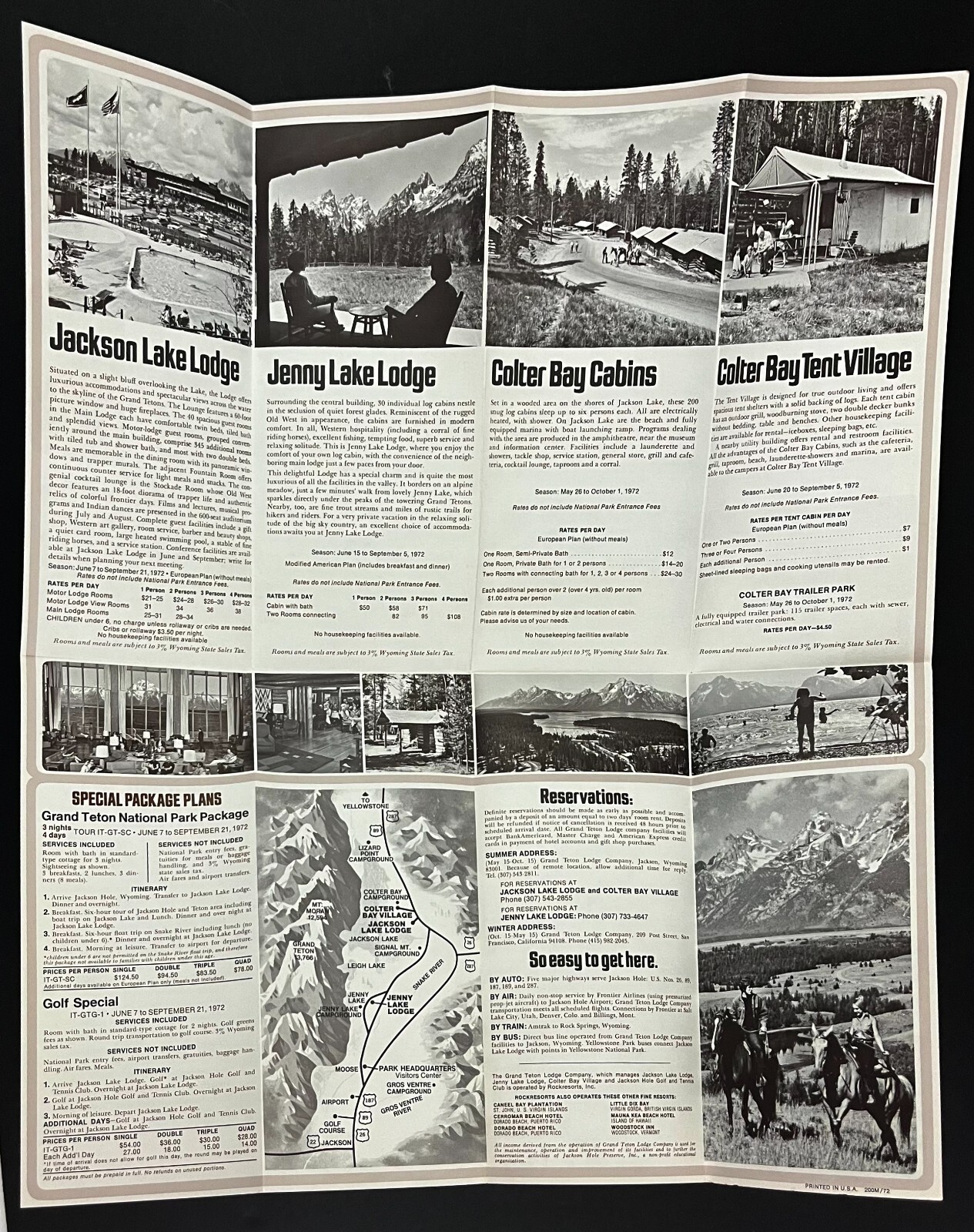 1972 Wyoming National Park Centennial Grand Teton Country VTG Travel Brochure