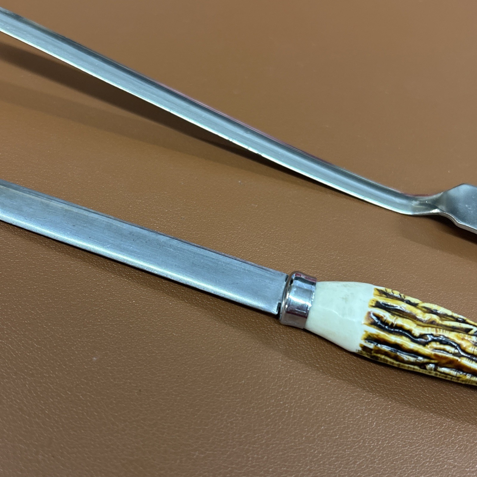 Vtg 70s Teton NATIONAL PARK Letter Opener Faux Antler PC Stainless Steel + Plain