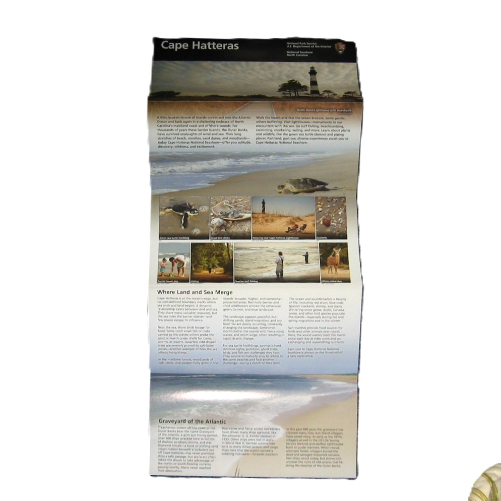 NPS Brochure Cape Hatteras National Seashore North Carolina Lighthouse Map
