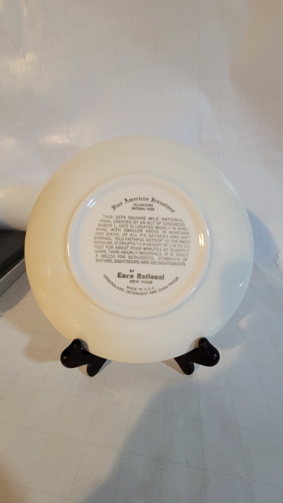 Ence National Souvenir Plate Old Faithful Geyser Yellowstone National…