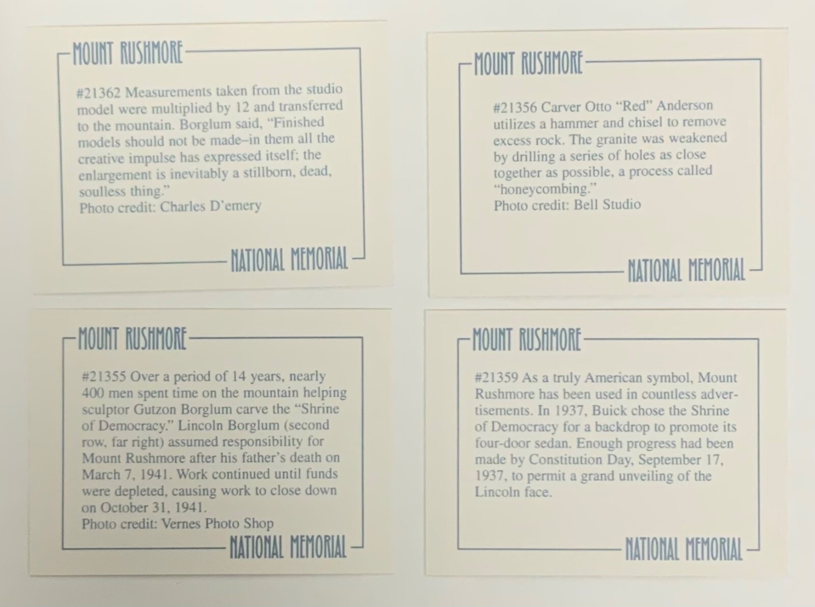 Mount Rushmore National Memorial – Twelve Prints 3 1/2×2 3/4 Inch With Envelope