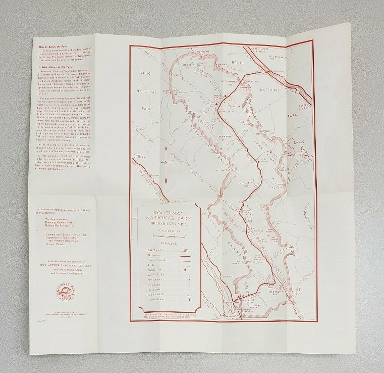 1967 Kootenay National Park Vintage Brochure – British Columbia Canada