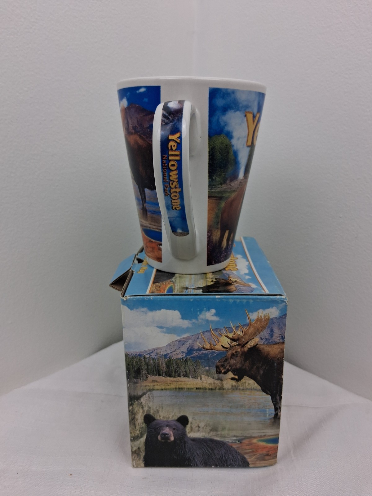 2010 Yellowstone National Park 16 Oz Souvenir Mug Cup In Box Bison Bear Moose