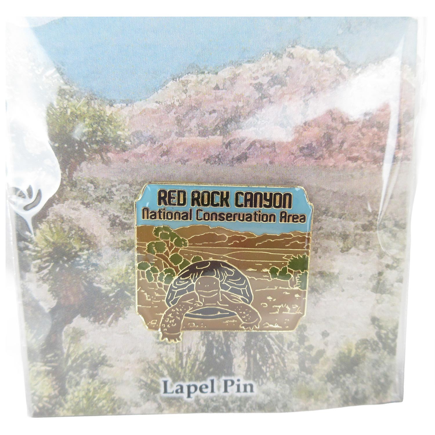 Red Rock Canyon Lapel Hat Pin w/ Desert Tortoise Las Vegas Nevada Mojave Max