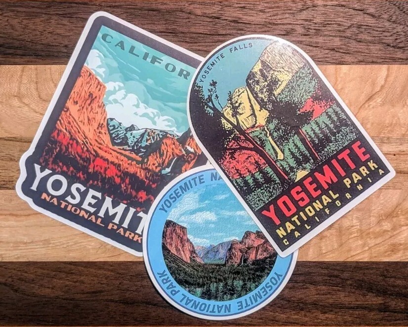 Set Of Three (3) 4″ Yosemite National Park Sticker Decal