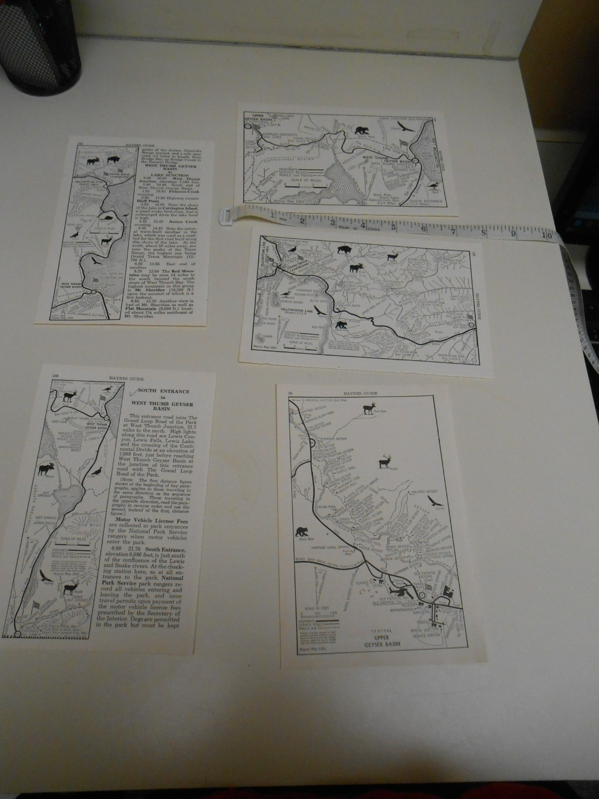 1951 Haynes Map Yellowstone National Park – Folded in 6 sections
