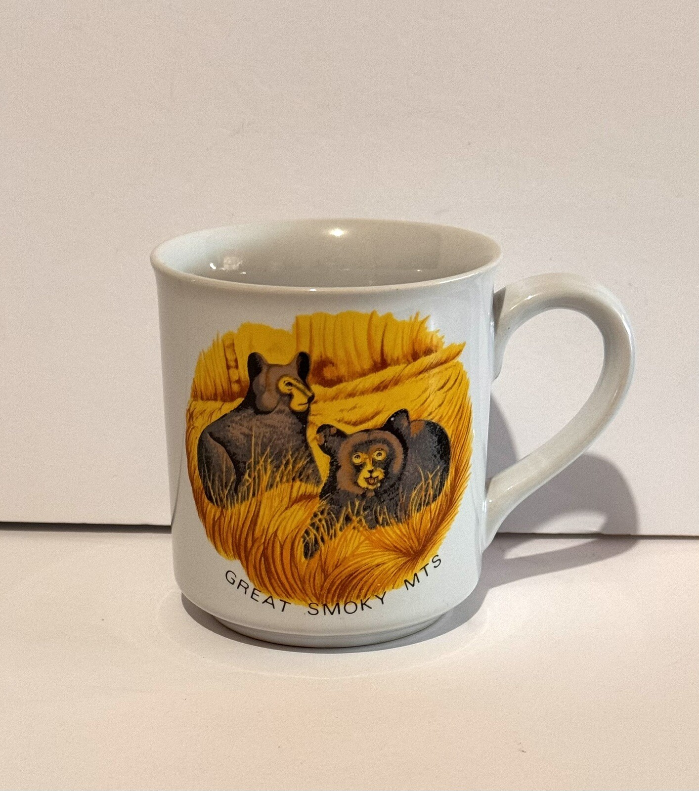 Vintage Great Smoky Mountains Black Bears Coffee Mug Cup No Fading EXC COND