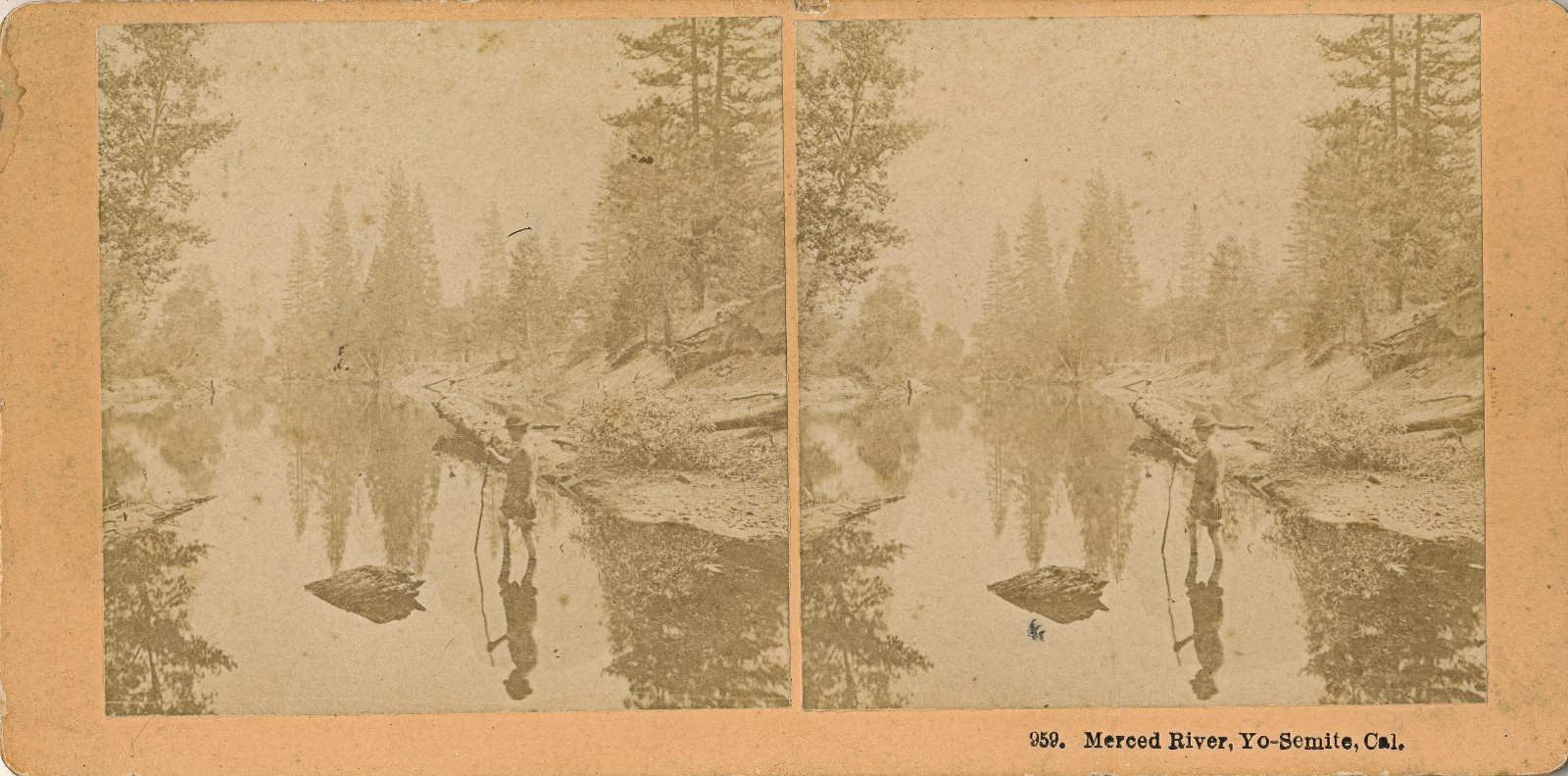c1870-1879 “Merced River, Yo-Semite, Cal.” Albumen Print Stereoview, Yosemite Pk