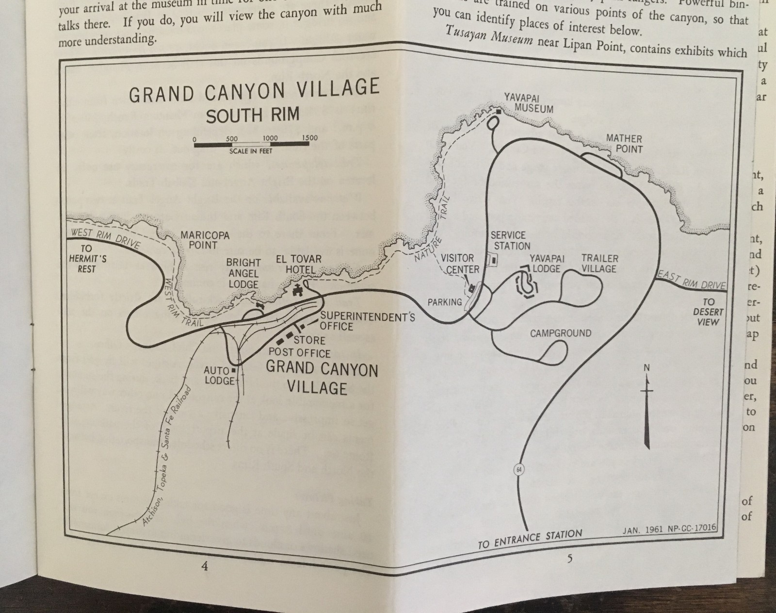 1961 Grand Canyon National Park – Information of Sites – Includes Maps – Arizona