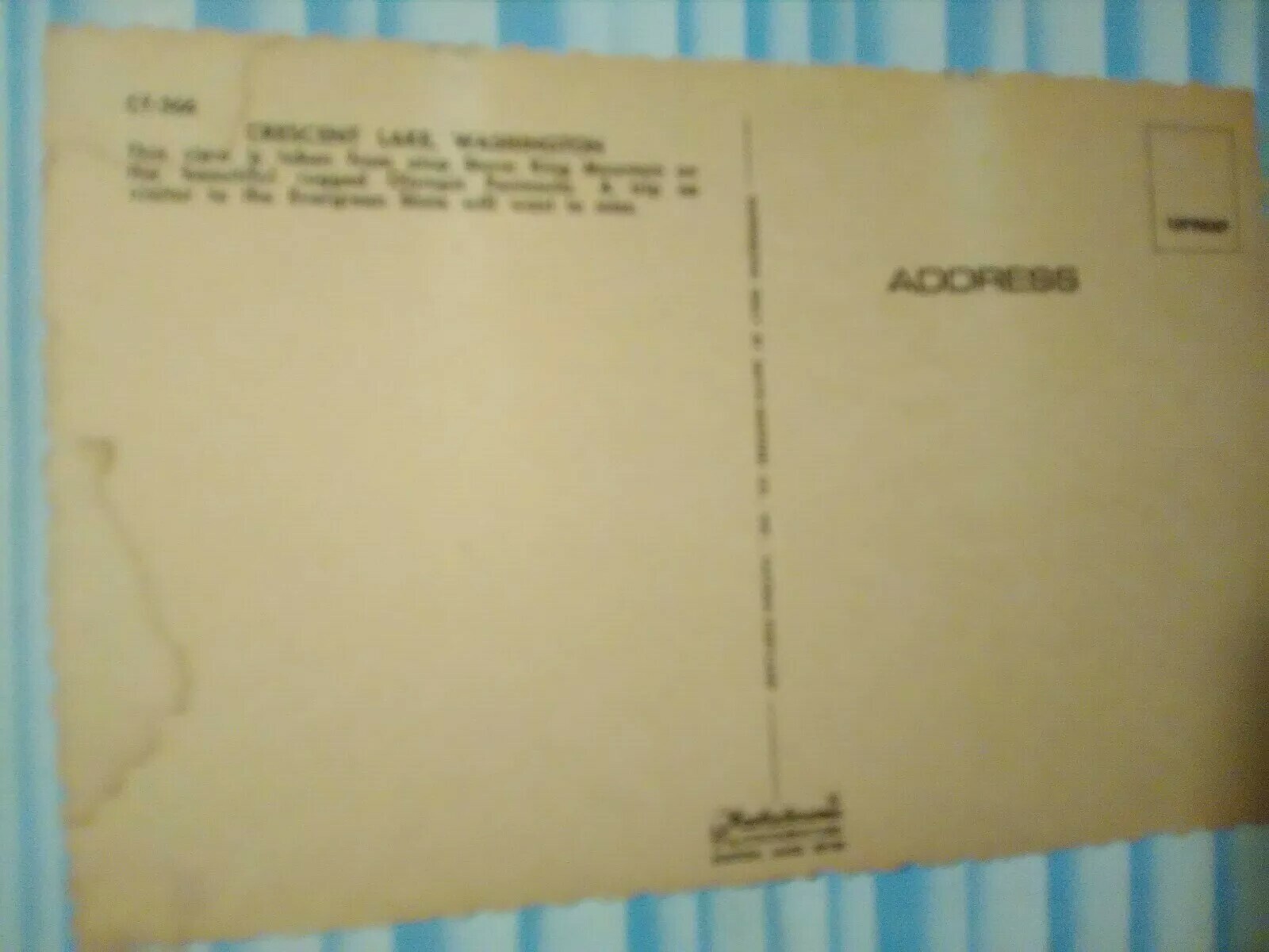 VINTAGE POST CARD AERIAL VIEW CRESCENT LAKE WASHINGTON