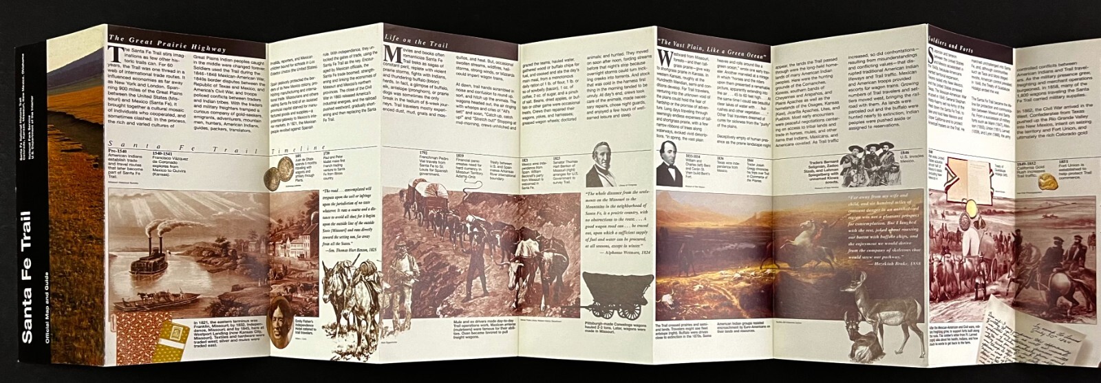 1997 Santa Fe National Historic Trail Vintage Official Map Guide KS CO MO NM OK
