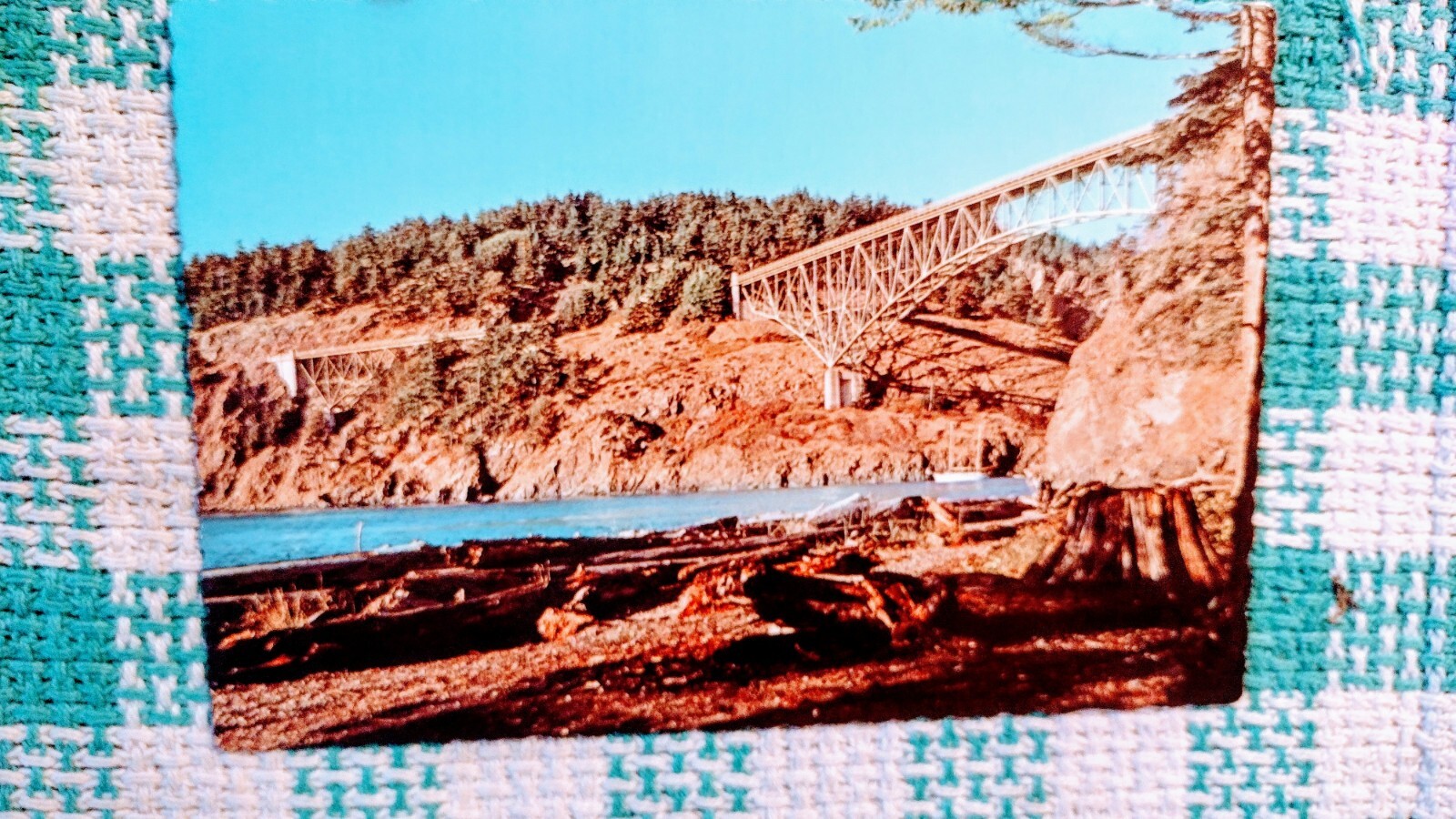 BEAUTIFUL POST CARD DECEPTION PASS BRIDGE WHIDBEY ISLAND WASHINGTON.