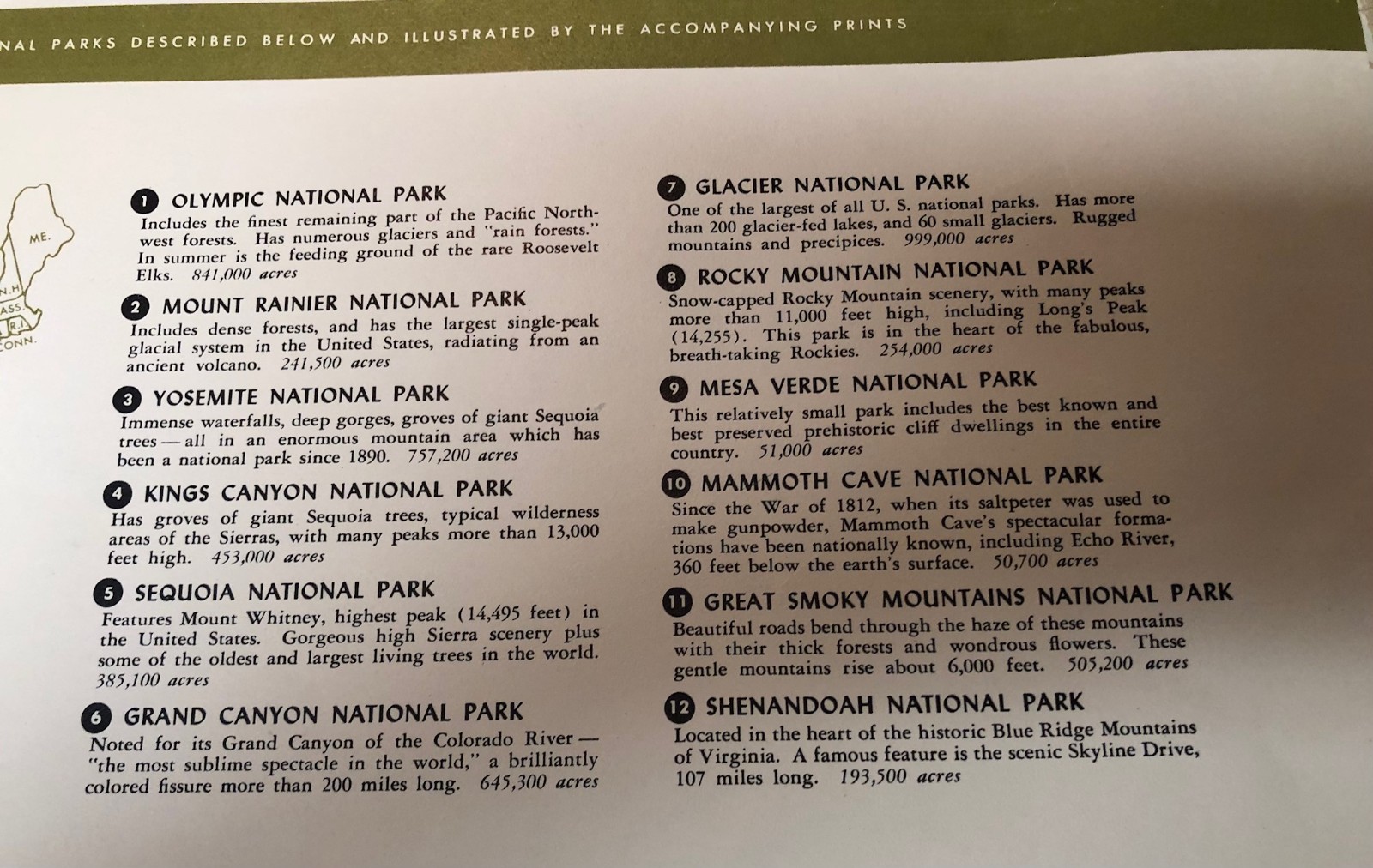 RARE 1953 National Parks Portfolio No. 1 12 lithograph scenes on special paper