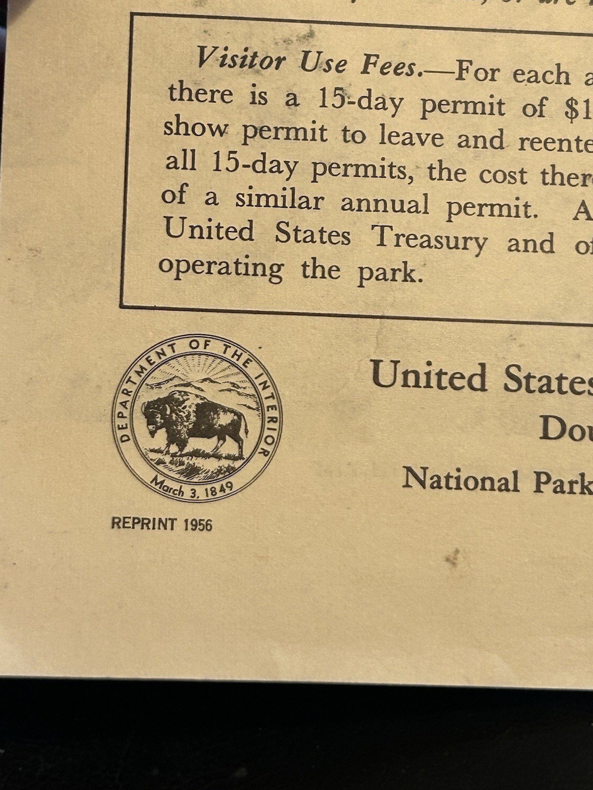 1956 Grand Canyon National Park Dept Of Interior 16 Pg Booklet