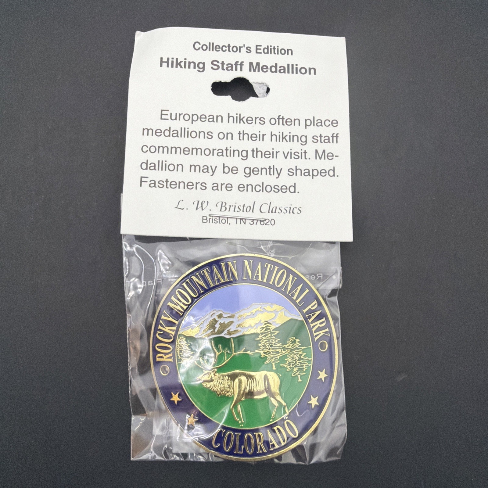 Rocky Mountain National Parks Colorado Hiking Staff Medallion Badge Mount NEW