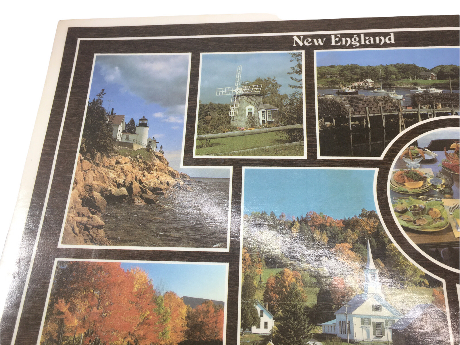 Vintage cape cod New England￼ place mat Massachusetts 2 Sides