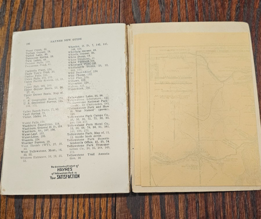 Vintage Haynes Yellowstone Park Guide Illustrated w/ Map Collectable