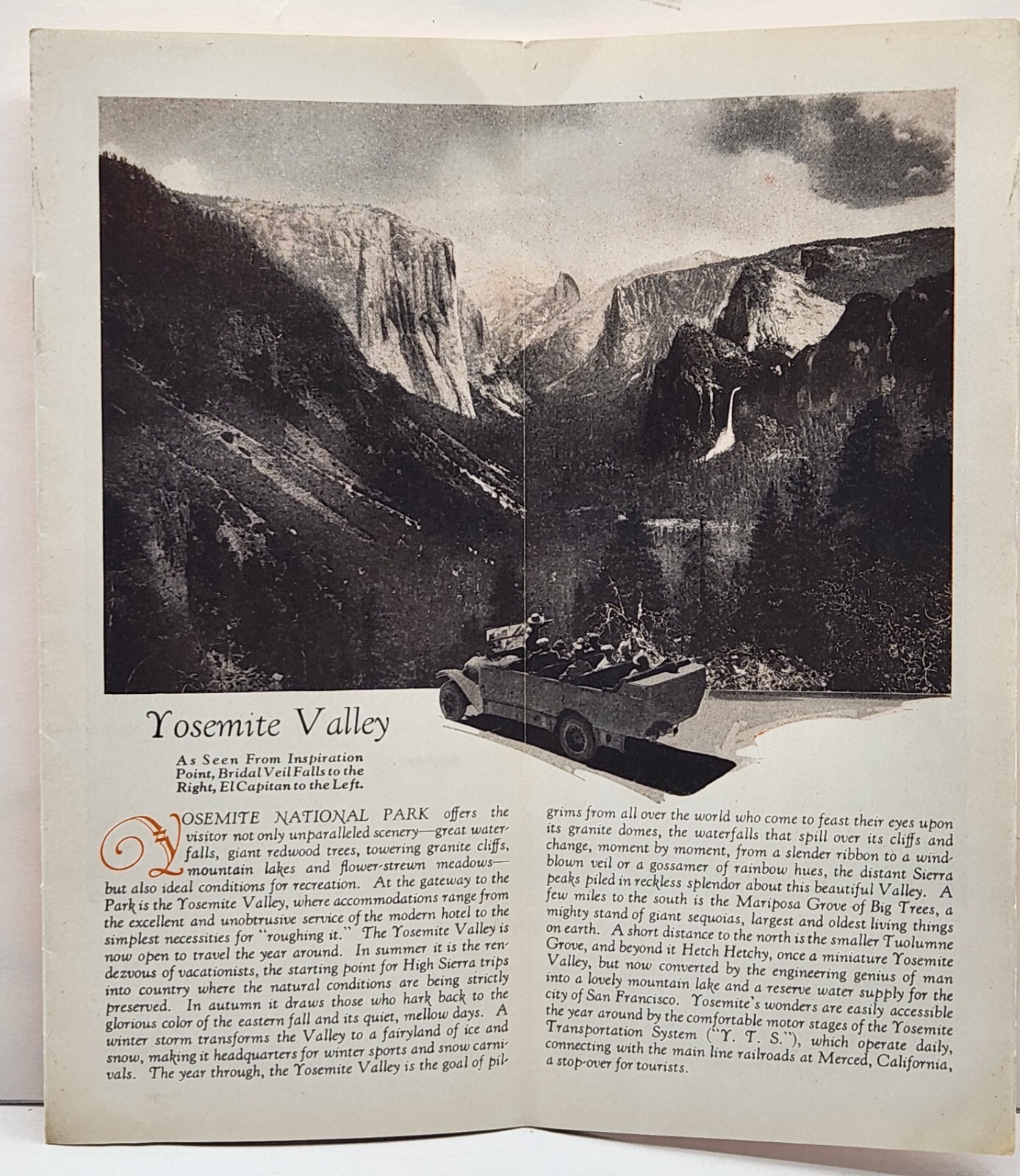 Yosemite and the Mariposa Big Trees Travel Brochure Transportion c.1920s