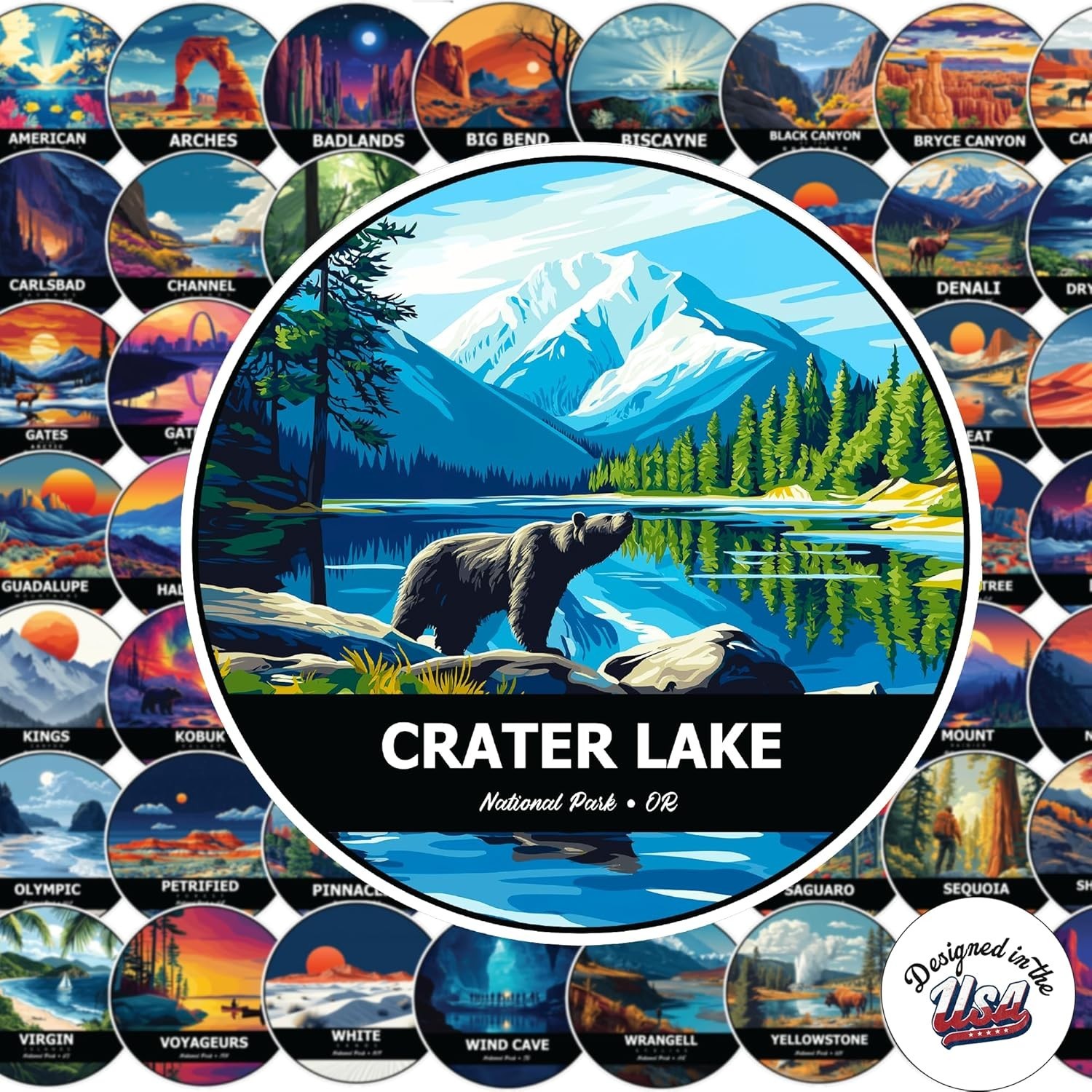 All 63 National Park Water Bottle Stickers – Vinyl, Waterproof & Fade-Resistant