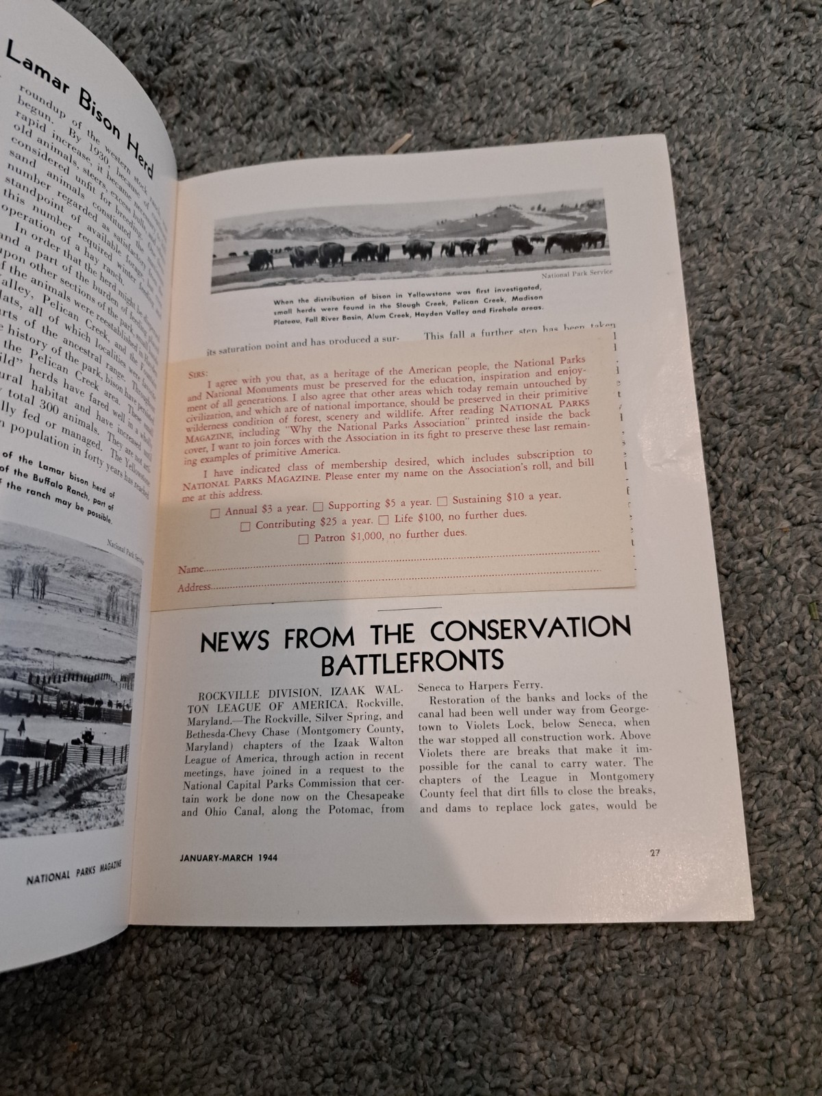 January-March 1944 National Parks Magazine Mount Rainier Everglades Jackson Hole
