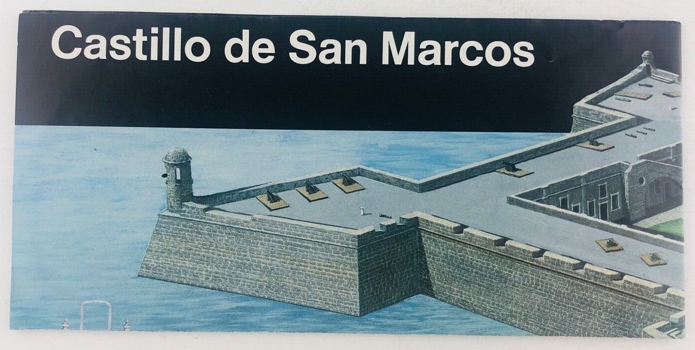 Castillo de San Marcus National Monument Florida FL Guide Brochure Map 1997