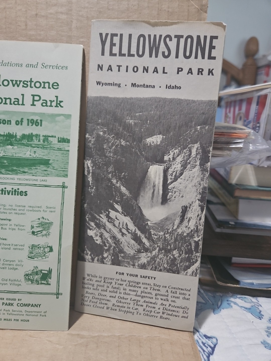 Lot Of 3 Vintage Yellowstone Brochures Folders Guides Late 50s Early 60s