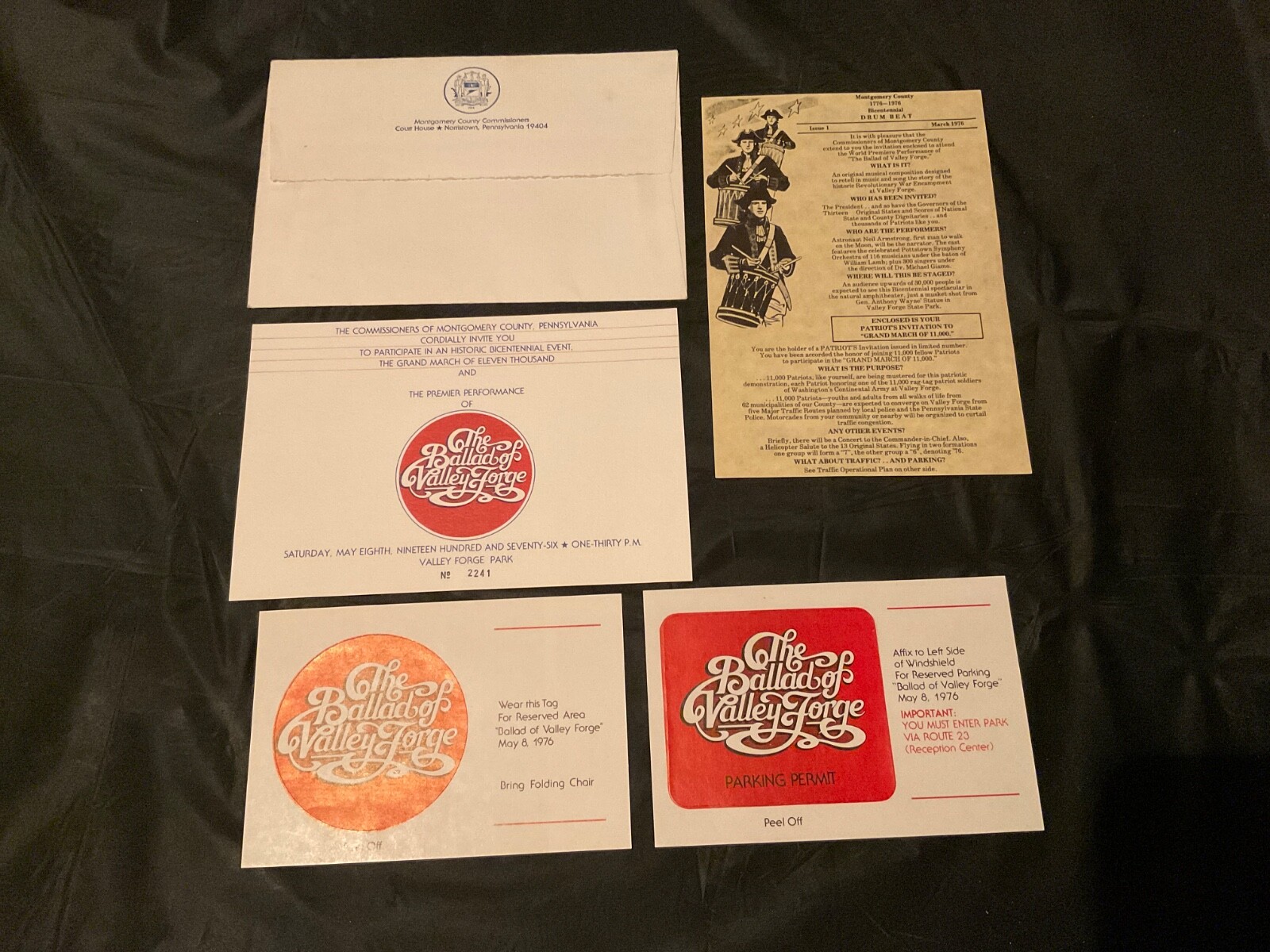 “Ballad of Valley Forge” Bicentennial Celebration 1976 Invitation/Program/Ticket