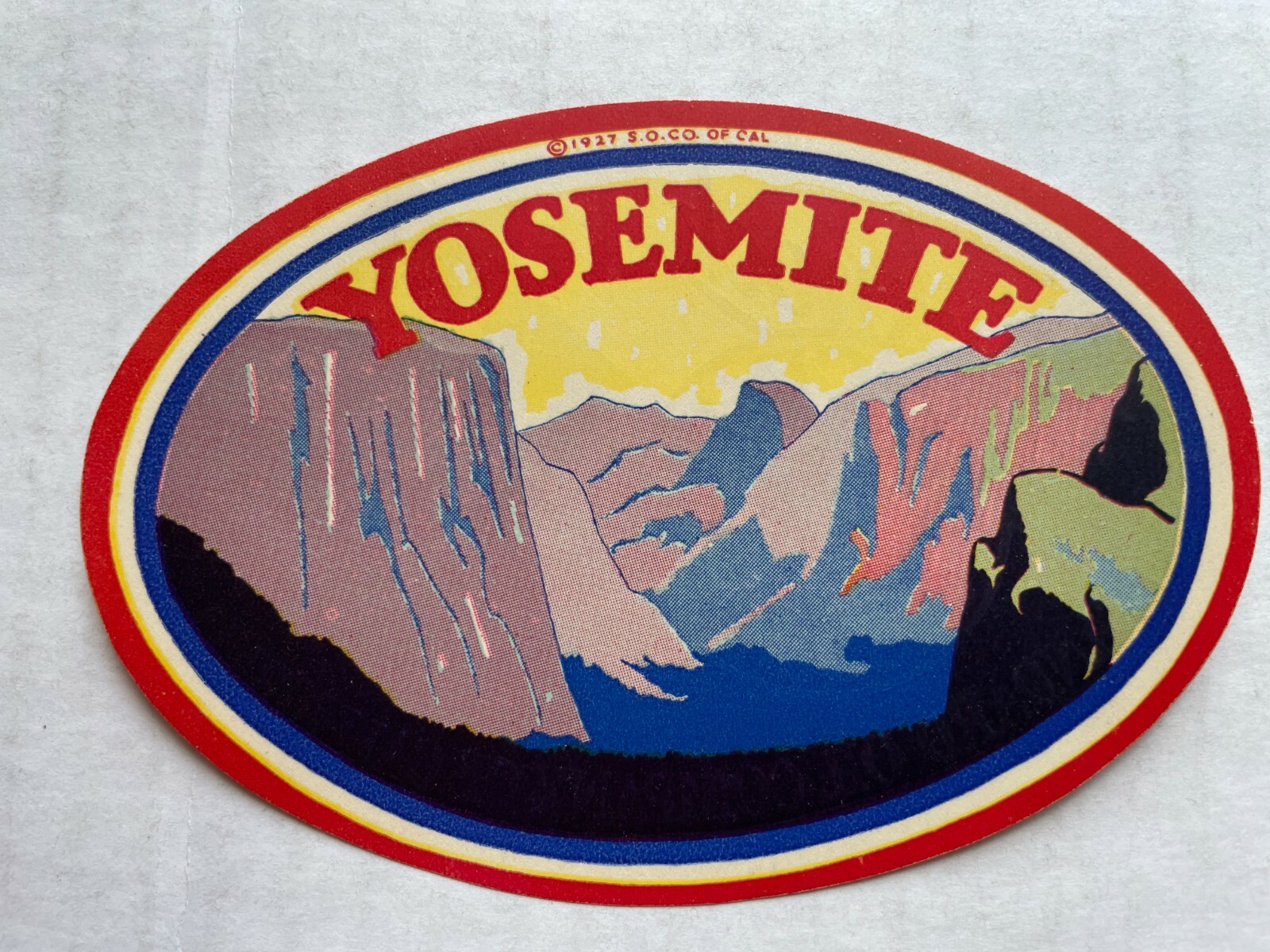 1927 Yosemite National Park Luggage / Hotel Label