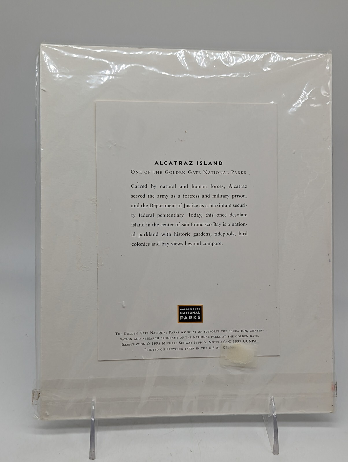 Vtg Alcatraz The Golden Gate National Parks Illustration Card Matted 8×10 Schwab