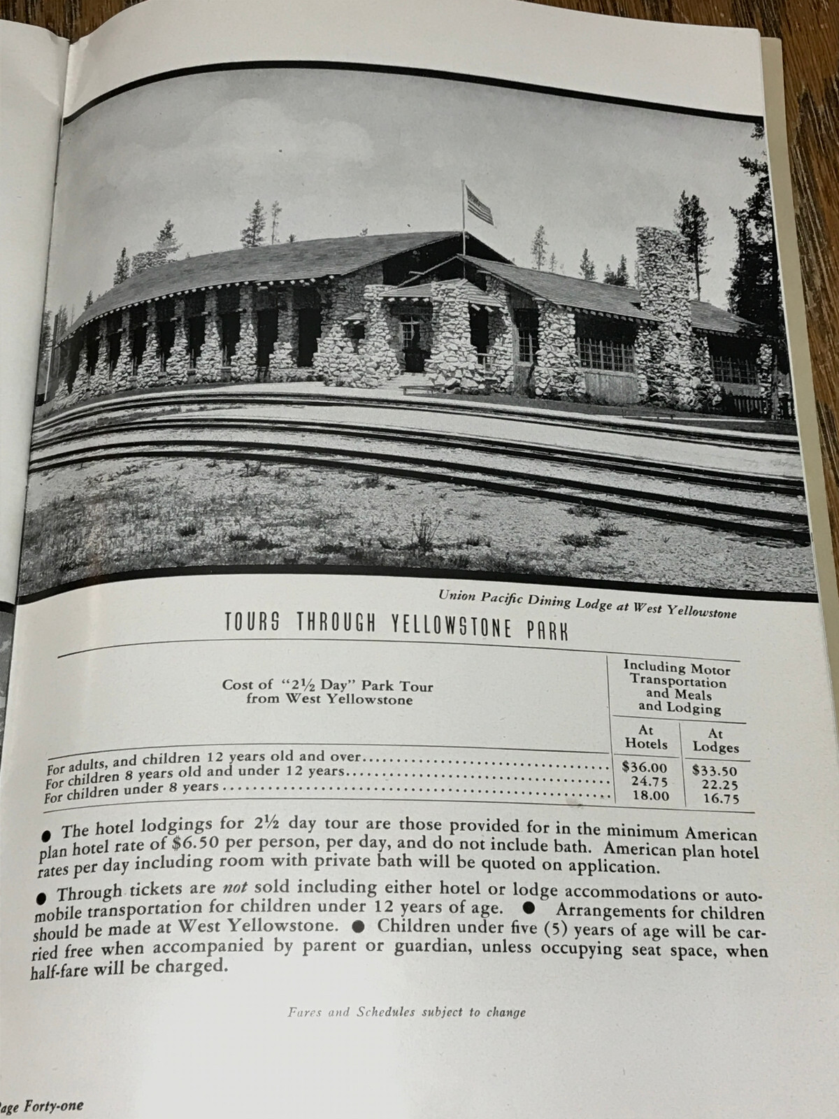 Yellowstone & Grand Teton National Parks Union Pacific RR Overland Route 1941