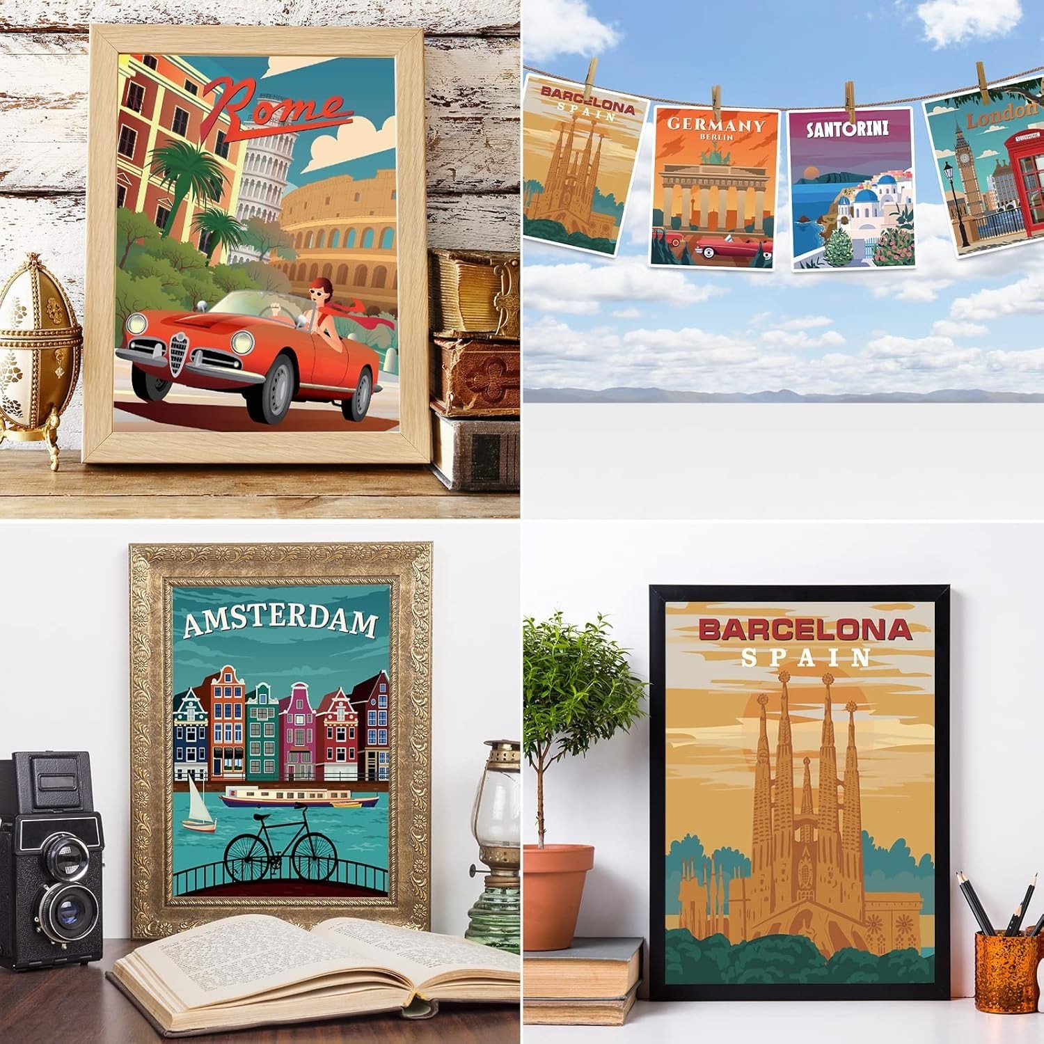 Unframed Vintage National Park Art Prints – 9 Scenic Nature Posters, 8×10