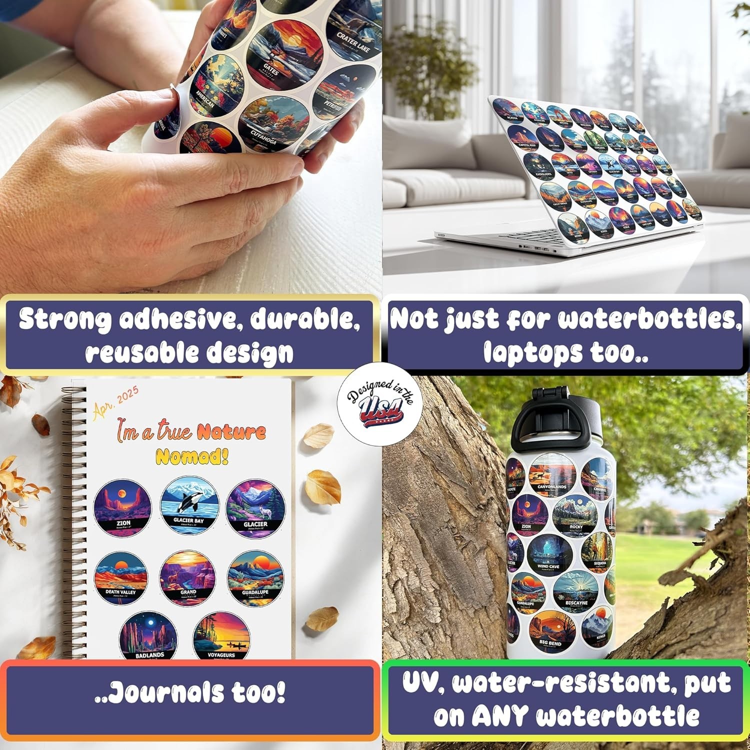 All 63 National Park Water Bottle Stickers – Vinyl, Waterproof & Fade-Resistant