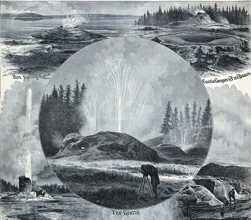 1883 Hardesty Atlas Print Yellowstone National Park Wyoming Geyser Photographer