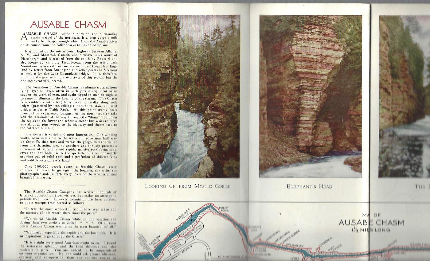 Early 1920’s? AUSABLE CHASM Natural Wonder Brochure New York State