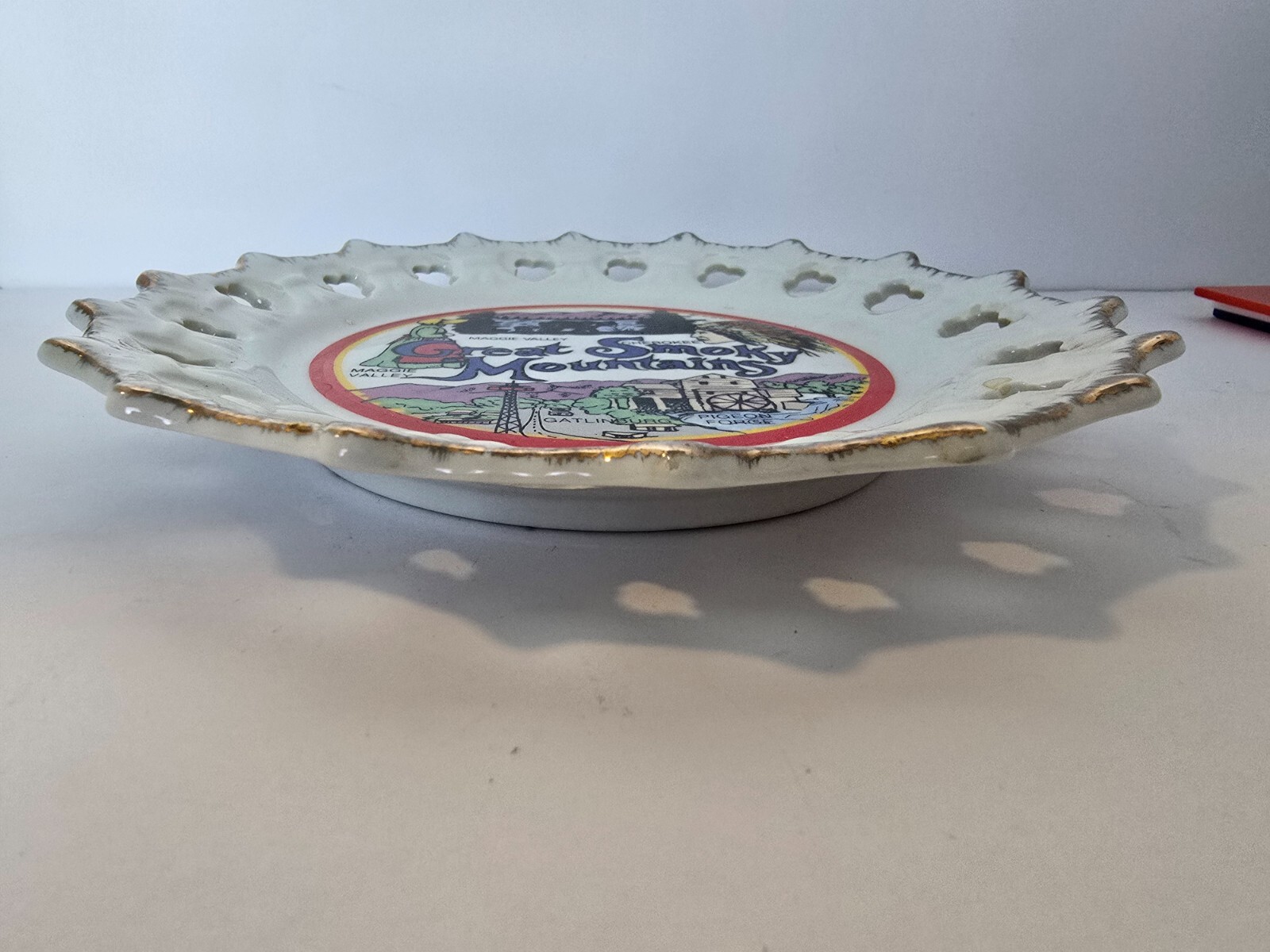 Vintage Great Smoky Mountains Decorative Wall Hanging Ceramic Plate 8″
