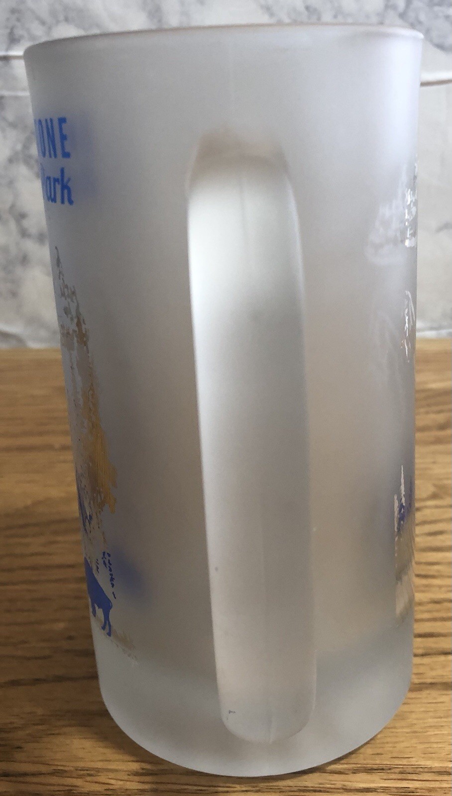 Vintage Frosted 6’’ Mug Featuring Yellowstone Natl Park Old Faithful Geyser