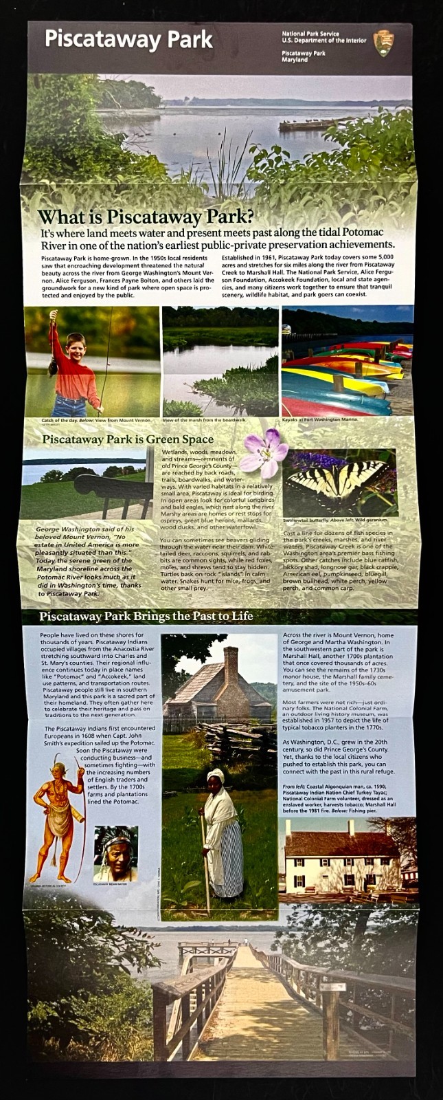 2010 Piscataway Maryland National Park Service Travel Nature Guide Brochure Map