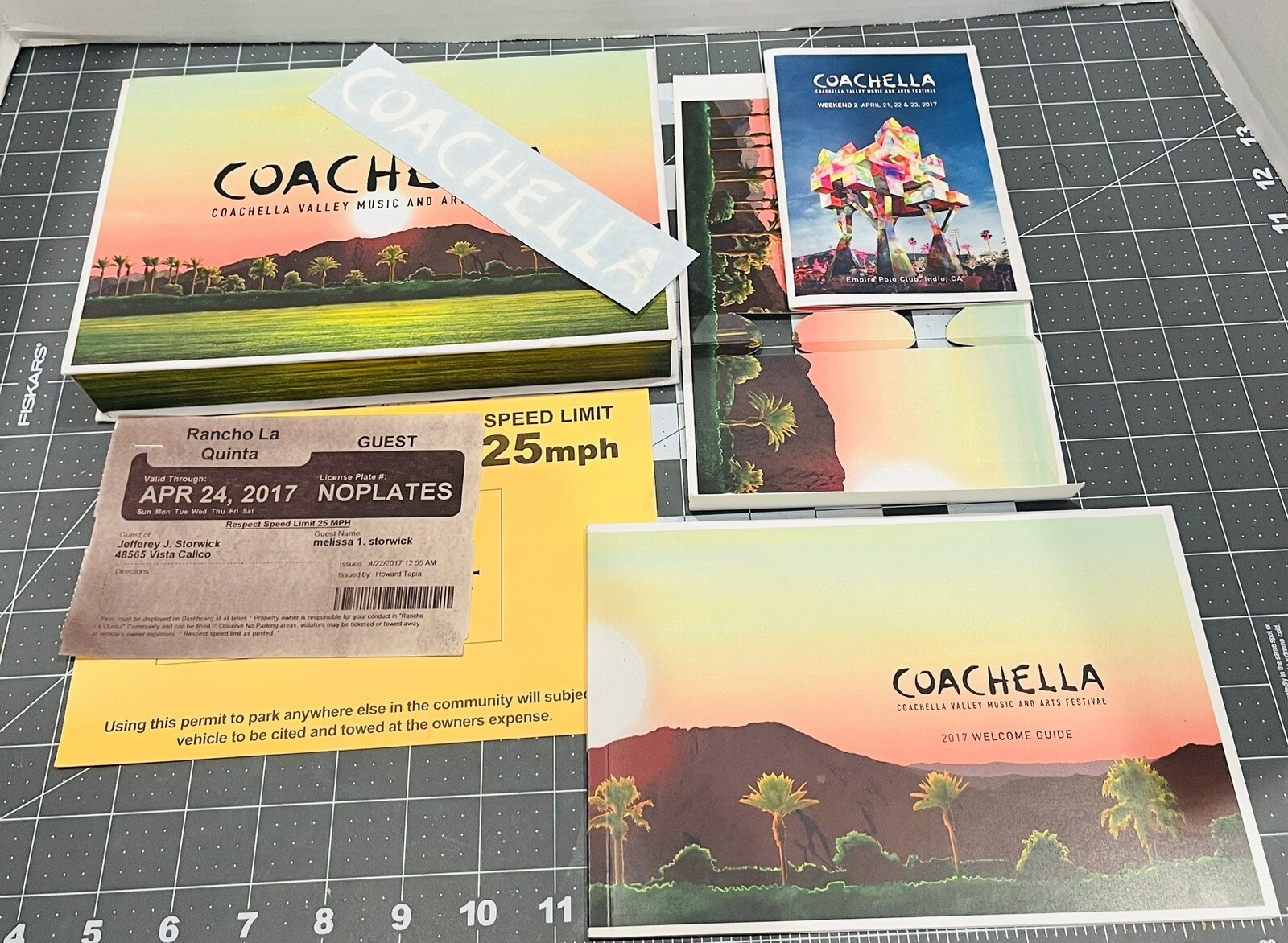 Coachella 2017 Weekend 2 Keepsake Shadowbox W/ Calendar, Misc Swag, No Ticket