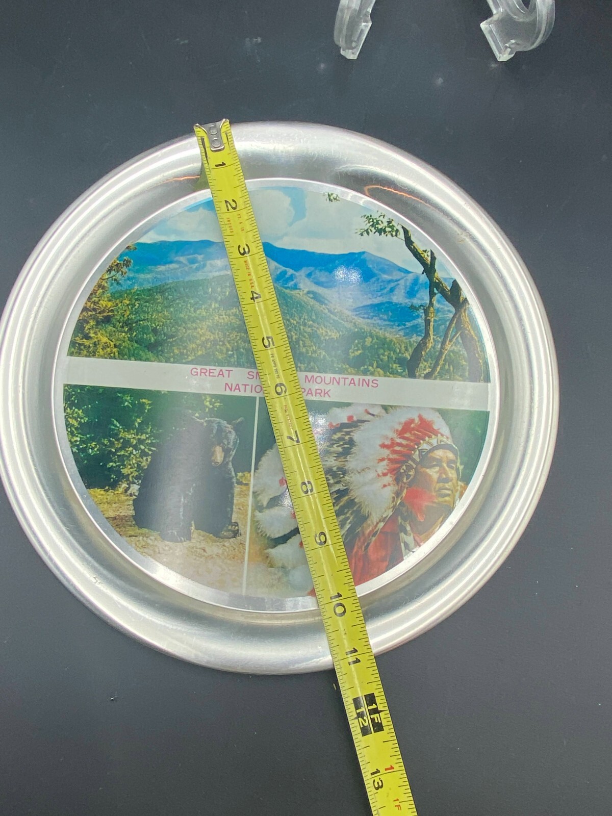 Vintage Souvenir Aluminum Tray ~Great Smoky Mountains National Park ~ Cherokee