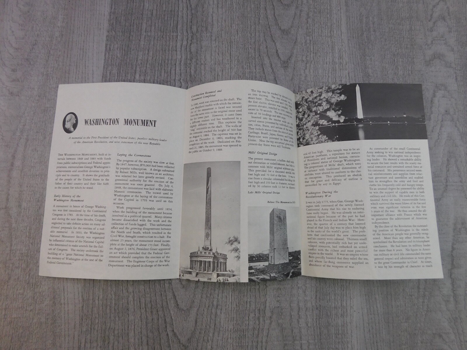 Washington Monument Brochure 1966 History Dept of Interior Nat’l Park Service