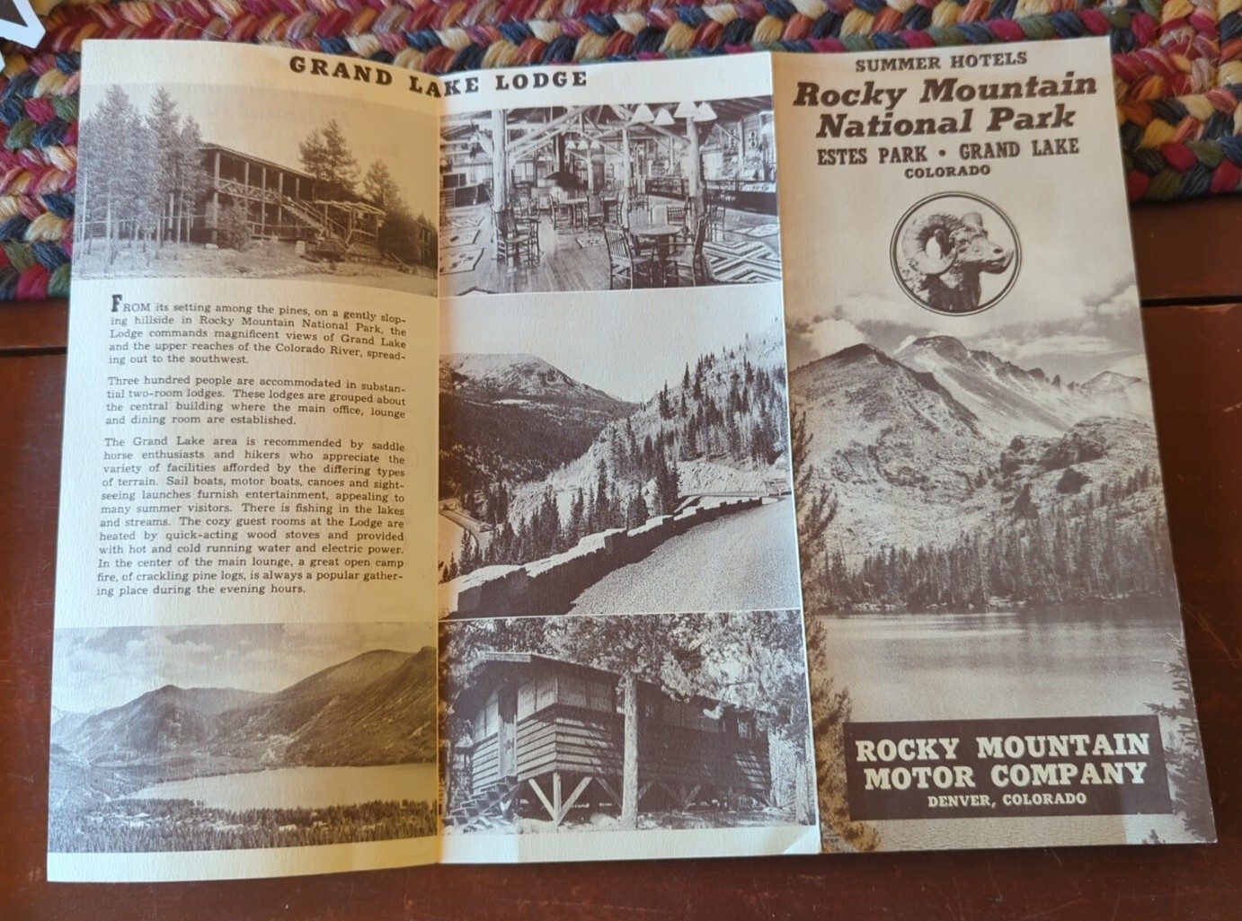 1950s Rocky Mountain National Park Estes Pk Grand Lake Denver Colorado Pamphlet
