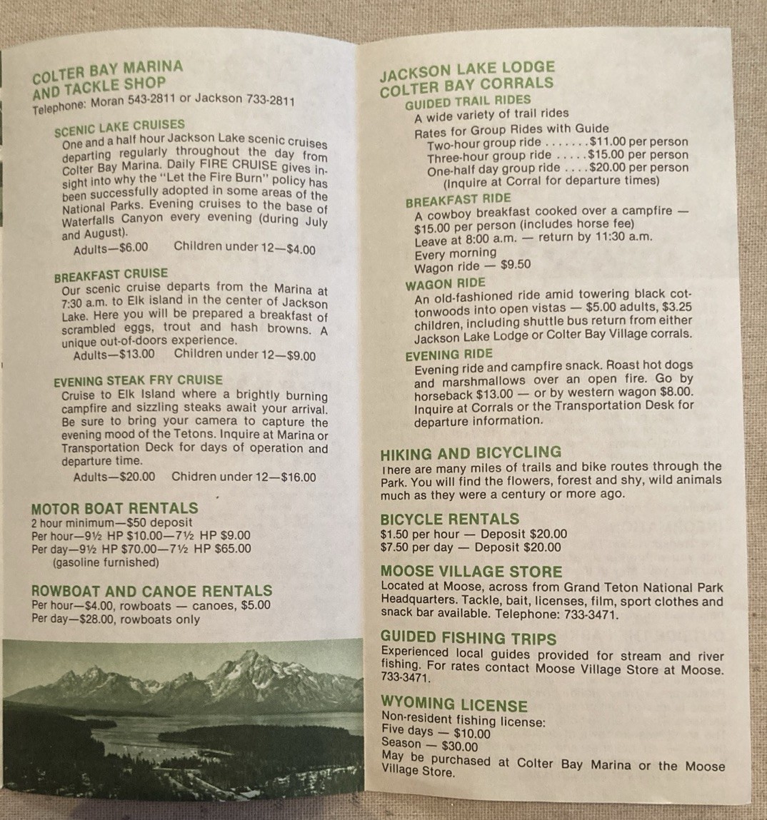 Grand Teton Lodge Company National Park Vintage Booklet 1983