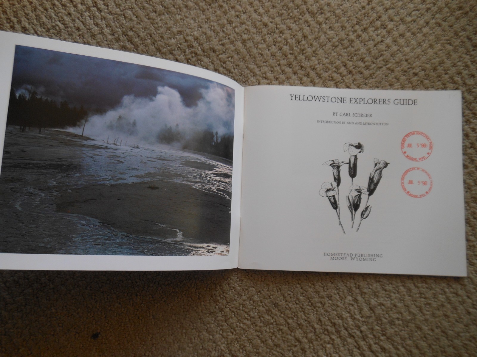 1983 Yellowstone Explorers Guide Carl Schreier National Park Hot Springs Geysers