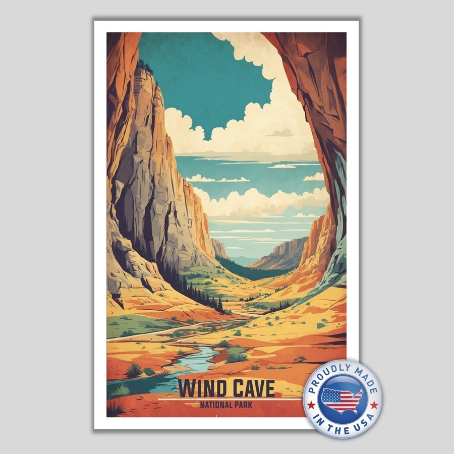 Wind Cave National Park Travel Poster Sized Gossy Photo Print 13″ x 19″