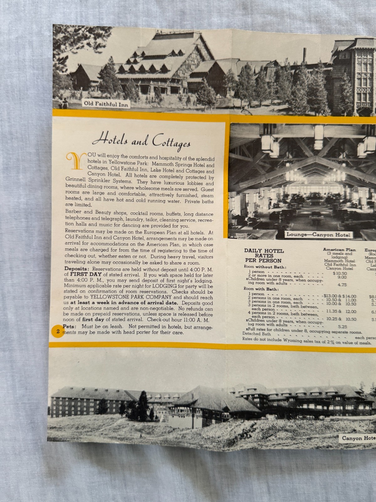 1955 Promotional Brochure to Yellowstone National Park, Lot of 2