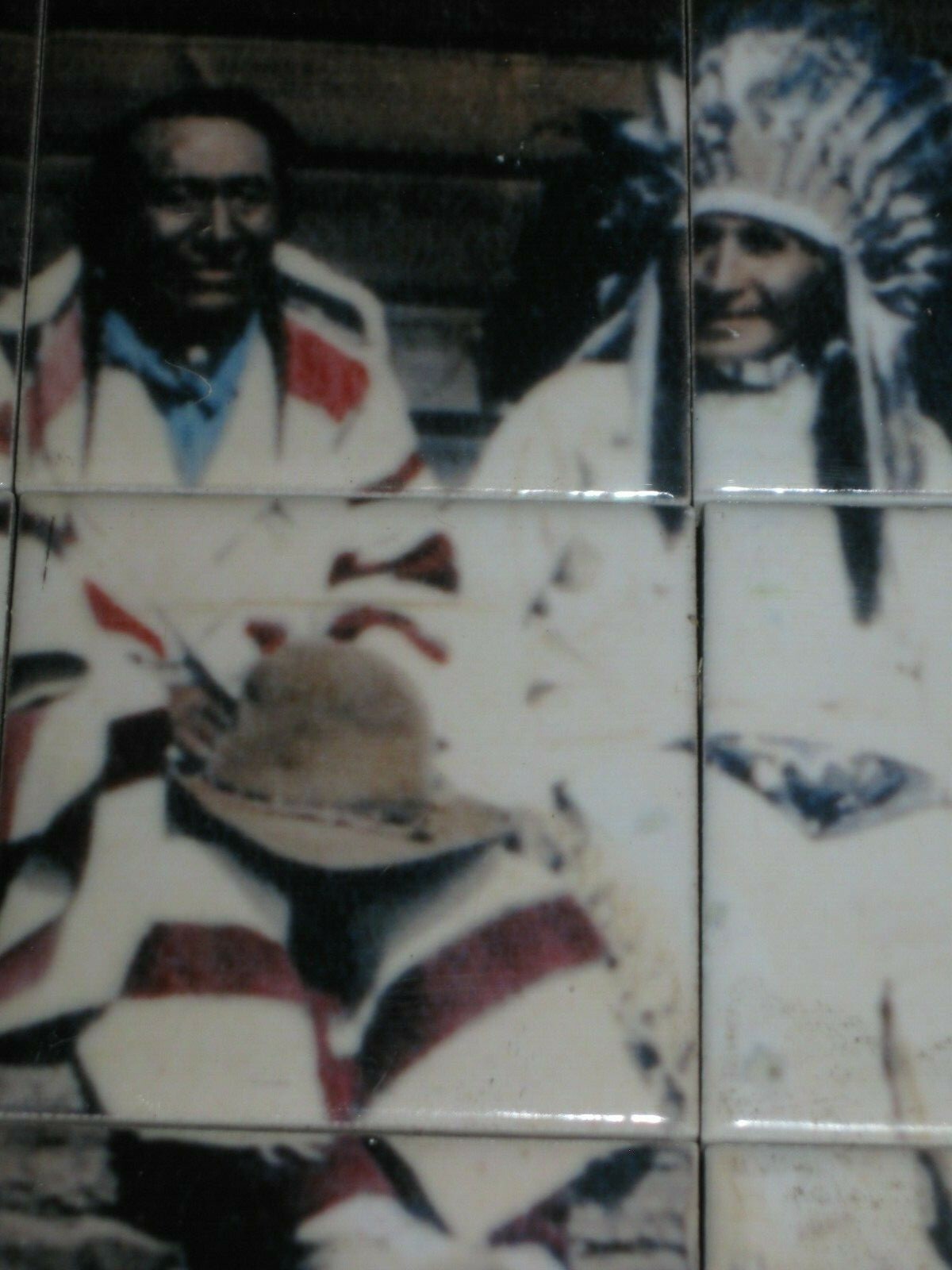 Glacier National Park- Mosaic Vintage Picture Tiles- Native American Indians