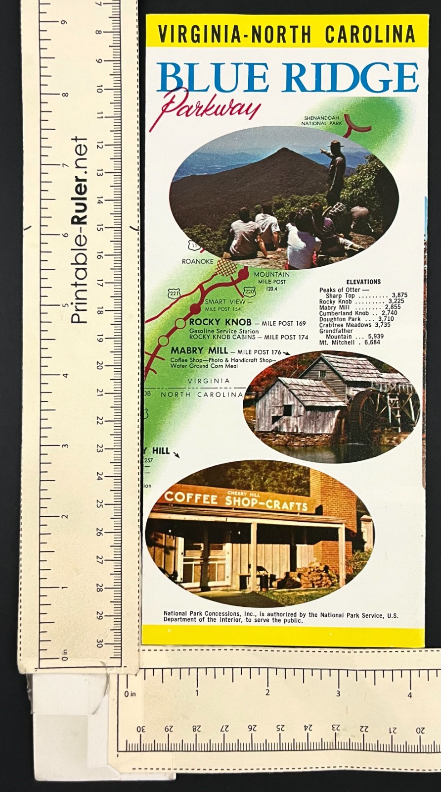 1970s Blue Ridge Parkway National Park Virginia North Carolina Travel Brochure