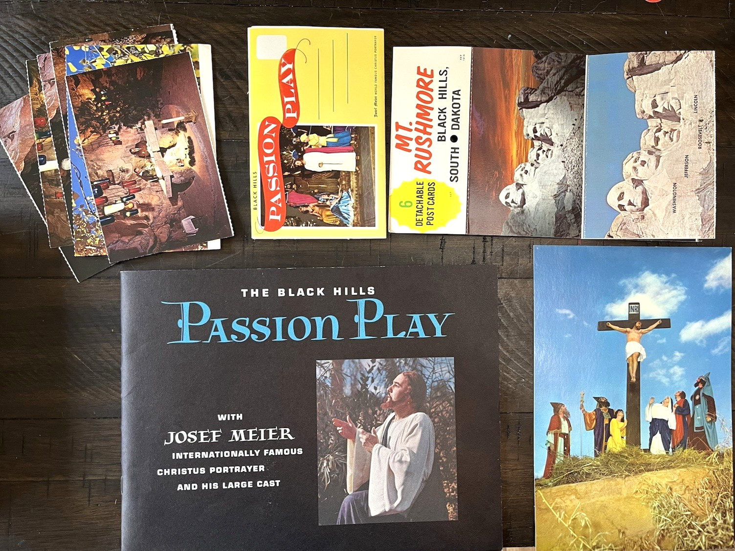 Vintage Black Hills SD Passion Play Booklet Meier Postcards Mt. Rushmore LOT