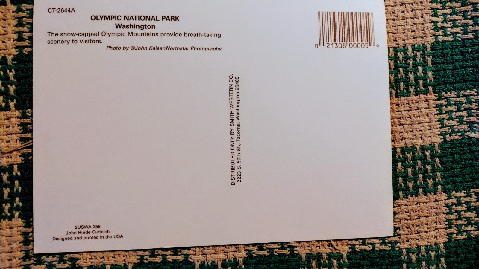 BEAUTIFUL CHROME POST CARD OLYMPIC NATIONAL PARK WASHINGTON PORT ANGELES WA