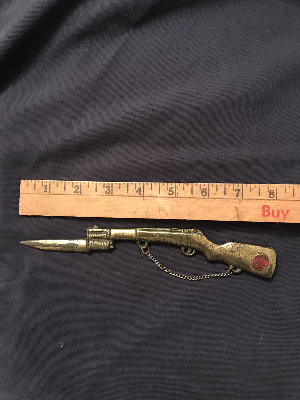SCARCE VINTAGE ADVERTISING VICKSBURG MISS. PAPERWEIGHT SOUVENIR CIVIL WAR RIFLE